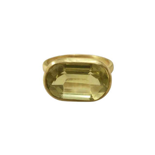 Golden Lemon Quartz Ring: 14k Gold Bezel Set, Fancy Cut - K Jewelry Accessories