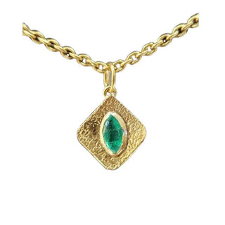 18k Gold Zambian Emerald Marquise Pendant Necklace For Women - K Jewelry Accessories