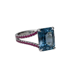 14k White Gold London Blue Topaz Ring - K Jewelry Accessories