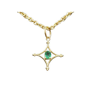 Star Shape 18k Gold Zambian Emerald Pendant For Women, Stacking Jewelry - K Jewelry Accessories