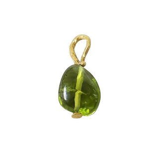 18k Gold Peridot Pendant | Handmade Green Gemstone Necklace - K Jewelry Accessories