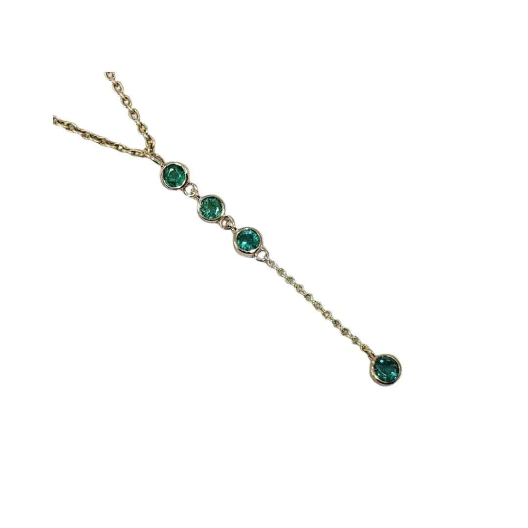 14k Gold Zambian Emerald Pendant - Handmade Drop - K Jewelry Accessories