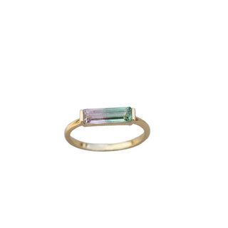 Baguette Watermelon 14k Gold Tourmaline Ring - K Jewelry Accessories