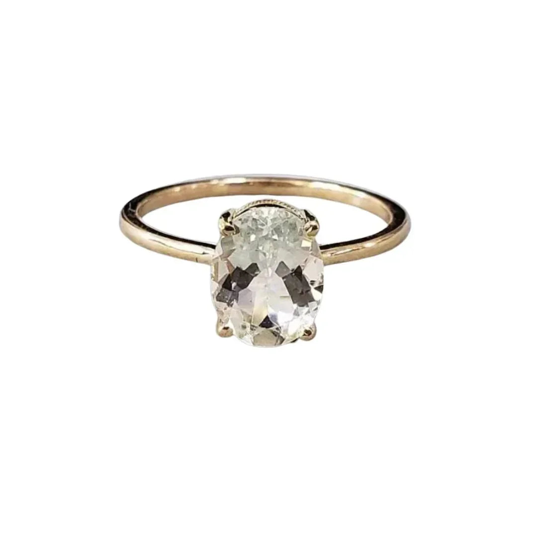 14k Gold Aquamarine Ring: Statement Wedding Jewelry - K Jewelry Accessories