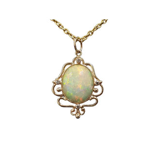 Ethiopian Opal Gold Pendant - Handmade Jewelry - K Jewelry Accessories