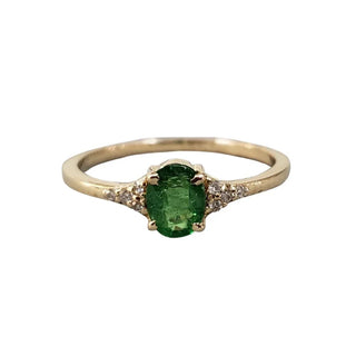 14k Gold Tsavorite Ring: Diamond Cluster - K Jewelry Accessories