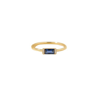 14k Gold Blue Sapphire Diamond Ring - K Jewelry Accessories