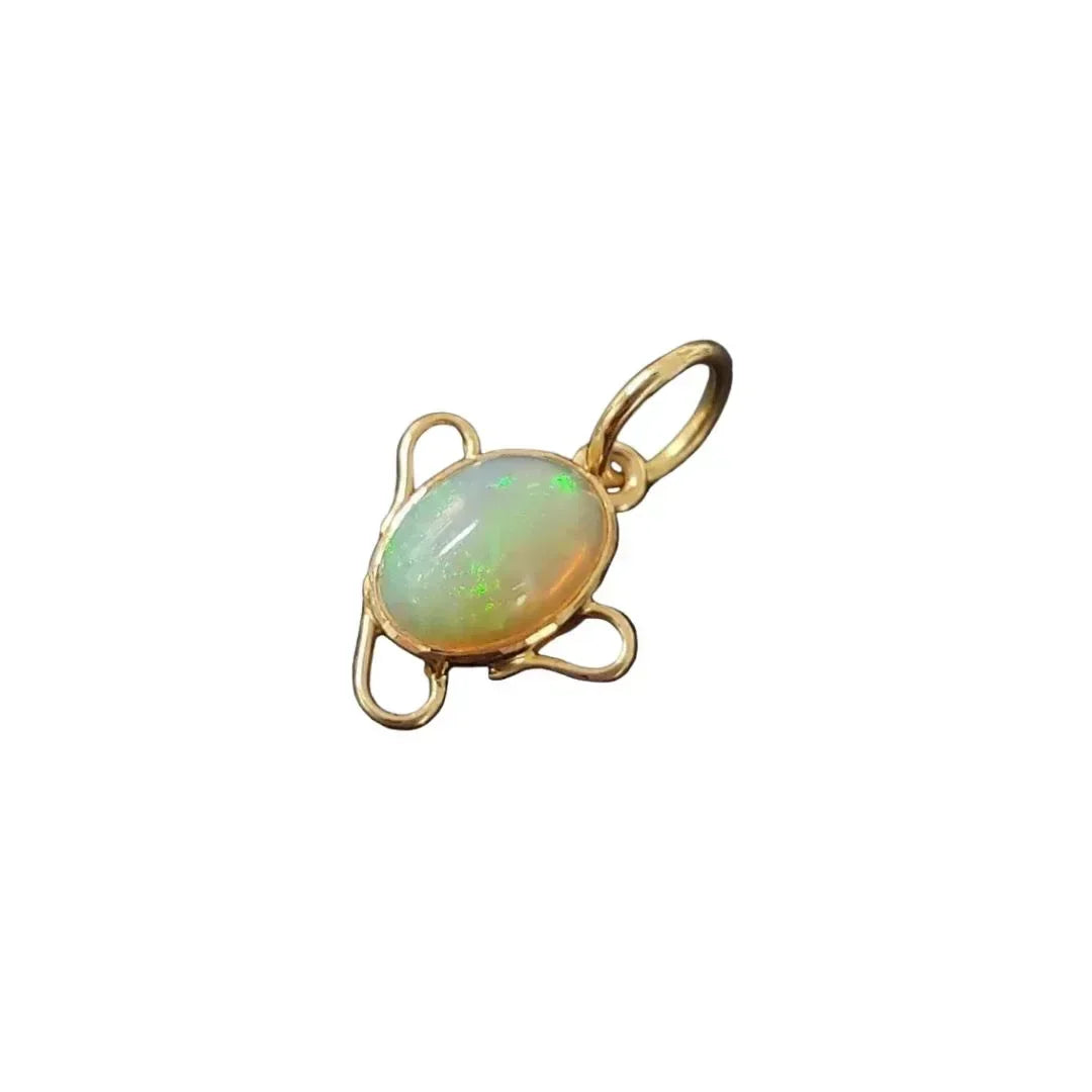 Fiery Ethiopian Opal Pendant | 14k Solid Gold Necklace - K Jewelry Accessories