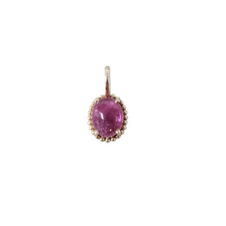Natural Pink Tourmaline Cabochon Charm