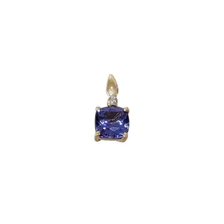 14k Gold Tanzanite Pendant • Cushion Cut Tanzanite Necklace