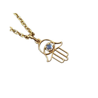 Evil Eye Protection Jewelry • Handmade 14k Gold Hamsa Pendant