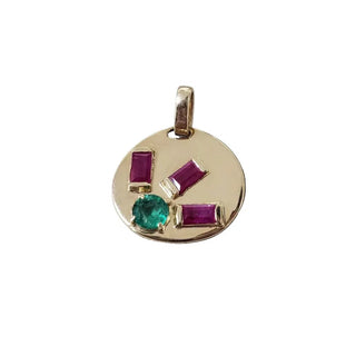 14K Gold Ruby & Emerald Pendant Necklace - K Jewelry Accessories