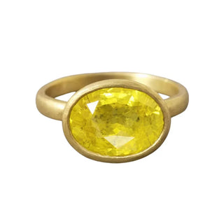 14k Solid Gold Yellow Sapphire Ring - K Jewelry Accessories