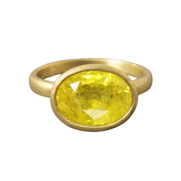 14k Solid Gold Yellow Sapphire Ring - K Jewelry Accessories