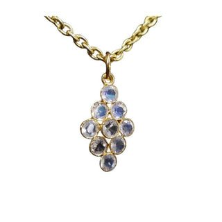 14k Gold 3mm Round Rainbow Moonstone Pendant, DIY Jewelry Findings - K Jewelry Accessories