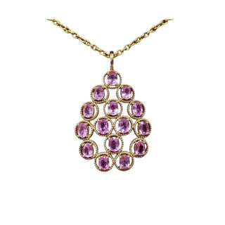 14k Gold Pink Sapphire Pendant: Oval Gemstone - K Jewelry Accessories