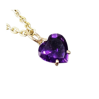 14k Gold Amethyst Heart Shape Pendant - K Jewelry Accessories