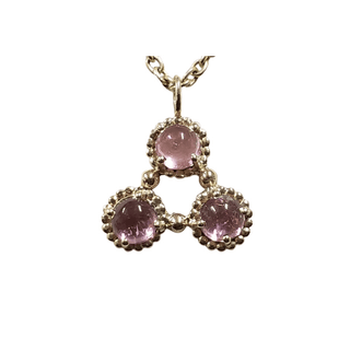 14k Gold Pink Tourmaline Pendant: Handmade Cabochon Gemstone - K Jewelry Accessories