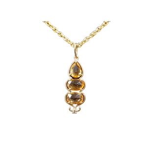 Yellow Sapphire And Diamond Pendant: 14k Gold Handmade Jewelry - K Jewelry Accessories