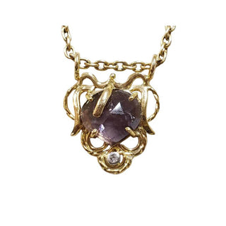 Royal Purple Tourmaline 14k Gold Pendant: Artisan Gemstone Jewelry - K Jewelry Accessories