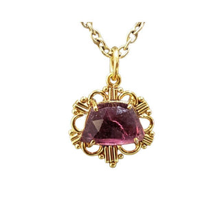 Pink Tourmaline Gold Pendant: Fancy Gemstone Jewelry - K Jewelry Accessories