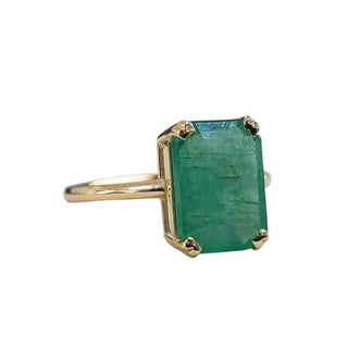 Octagon Zambian Emerald Gold Ring - Handmade Statement Jewelry - K Jewelry Accessories