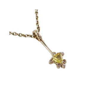 14k Gold Yellow Sapphire Heart Pendant