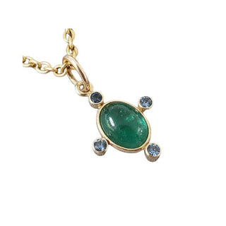 14k Gold Emerald and Topaz Pendant - K Jewelry Accessories