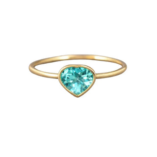 14k Gold Paraiba Apatite Heart Ring - K Jewelry Accessories