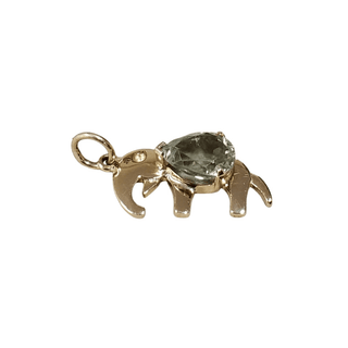 14k Gold Elephant Pendant: Green Tourmaline Animal Jewelry - K Jewelry Accessories