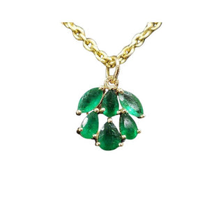 14k Gold Emerald Pendant, Precious stone, Dainty Gold Pendant - K Jewelry Accessories