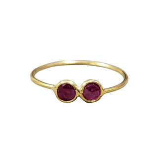 Natural Round 18K Gold Ruby Ring For Women, Statement Ruby - K Jewelry Accessories