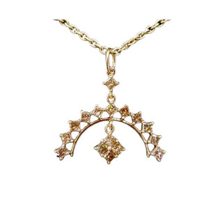 Brown Diamond Gold Pendant Necklace For Women - K Jewelry Accessories