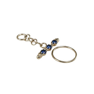 14k Gold Blue Sapphire Toggle Clasp Pendant | Dainty Sapphire Jewelry - K Jewelry Accessories