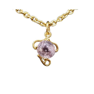 14k Gold Pendant: Round Pink Spinel, Handmade Jewelry - K Jewelry Accessories