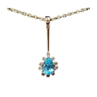 Paraiba Apatite Diamond Pendant : Pear Shape 14k Gold - K Jewelry Accessories