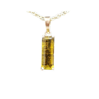 14k Gold Baguette Tourmaline Pendant - Handmade Gemstone Charm - K Jewelry Accessories