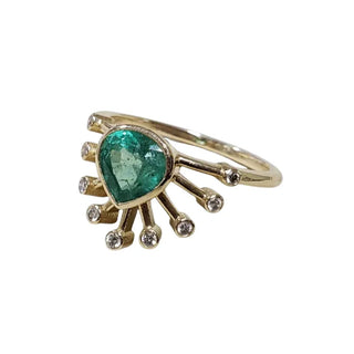 14k Gold Zambian Emerald Diamond Ring: Statement Engagement Jewelry - K Jewelry Accessories