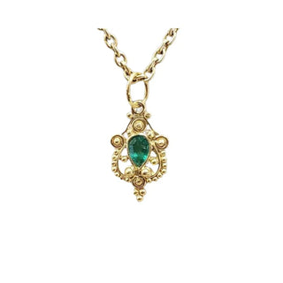 Zambian Emerald 18k Gold Pendant, Precious Stone, Gold Accessories - K Jewelry Accessories