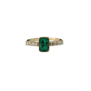 14k Gold Zambian Emerald and Diamond Ring – AAA Quality - K Jewelry Accessories
