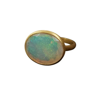 Ethiopian Opal 18k Gold Ring, Exclusive Item, Amazing Fire Opal - K Jewelry Accessories