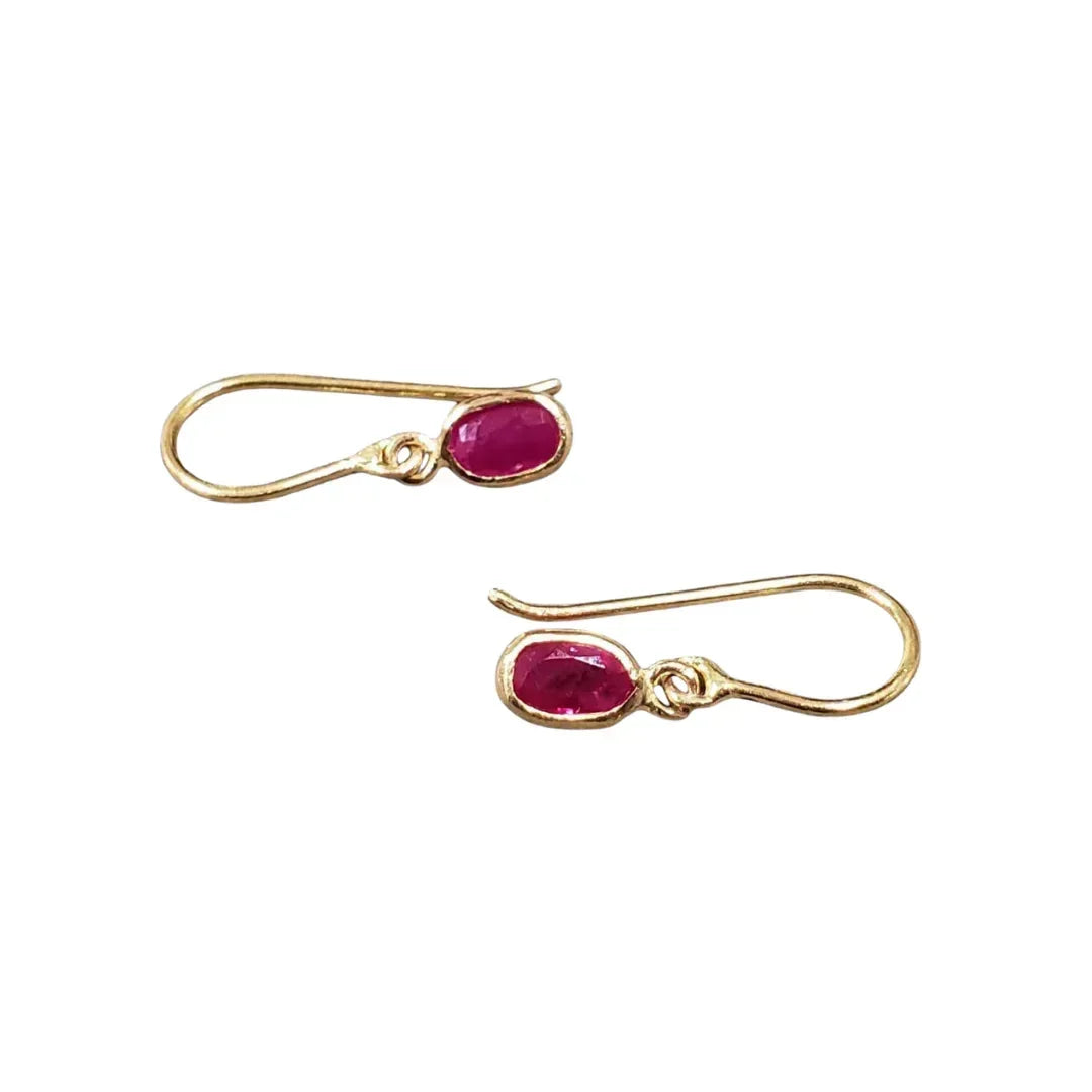 Handmade 18k Gold Ruby Drop Earrings - K Jewelry Accessories