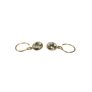 18k Gold Aquamarine Earrings: Handmade Oval