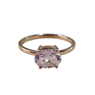 Natural Pink Morganite 14k Gold Ring: Oval Statement Ring - K Jewelry Accessories