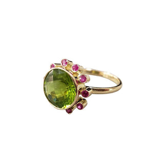 Green Peridot Ruby Gold Ring - K Jewelry Accessories