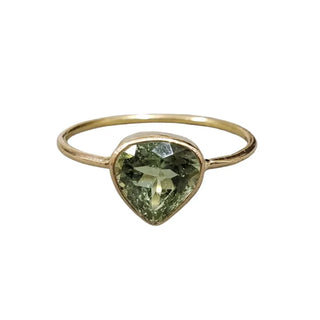 18k Gold Aquamarine Ring: Mint Green Gemstone, Thin Band - K Jewelry Accessories