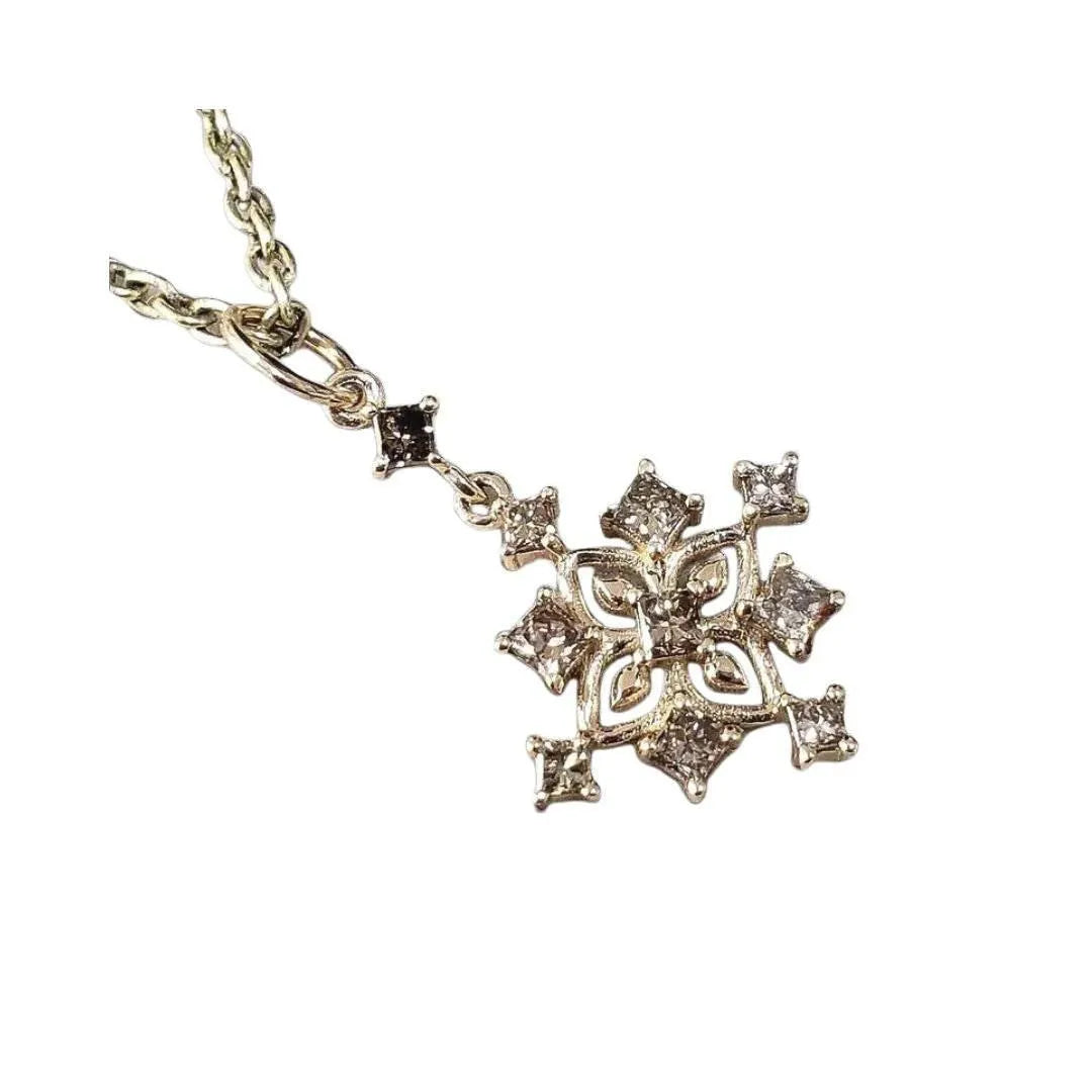 Brown Diamond 14k Gold Floral Pendant: Minimalist Jewelry - K Jewelry Accessories