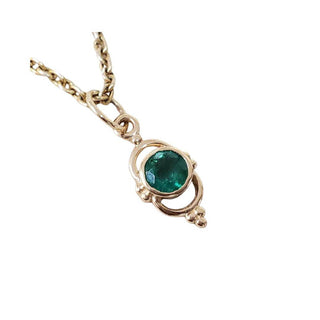 Dainty 18k Gold Zambian Emerald Pendant: Bezel Setting Gemstone - K Jewelry Accessories