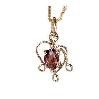 Handmade 14k Gold Red Spinel Pendant: Oval Faceted Gemstone - K Jewelry Accessories