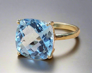 Sky Blue Topaz 14k Solid Gold Ring - K Jewelry Accessories